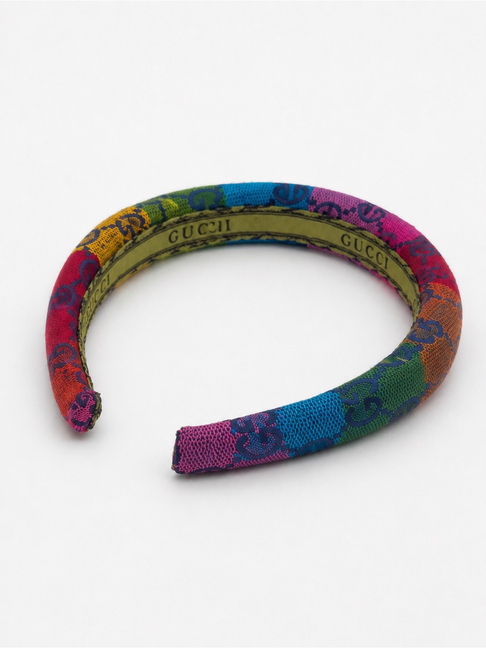 Headband Gucci Upcycled Fabric Rainbow